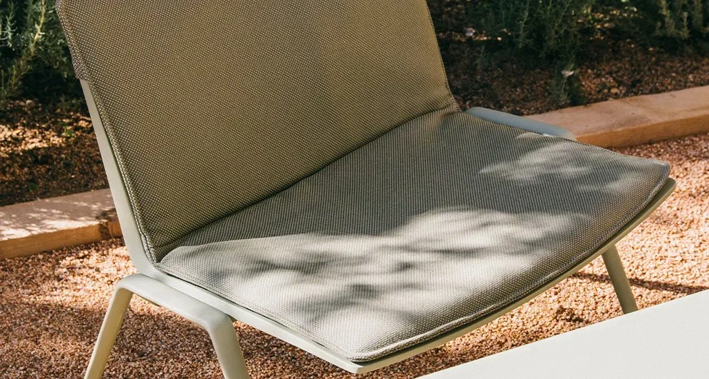 A close up shot of zebra lounge armchair with upholstery