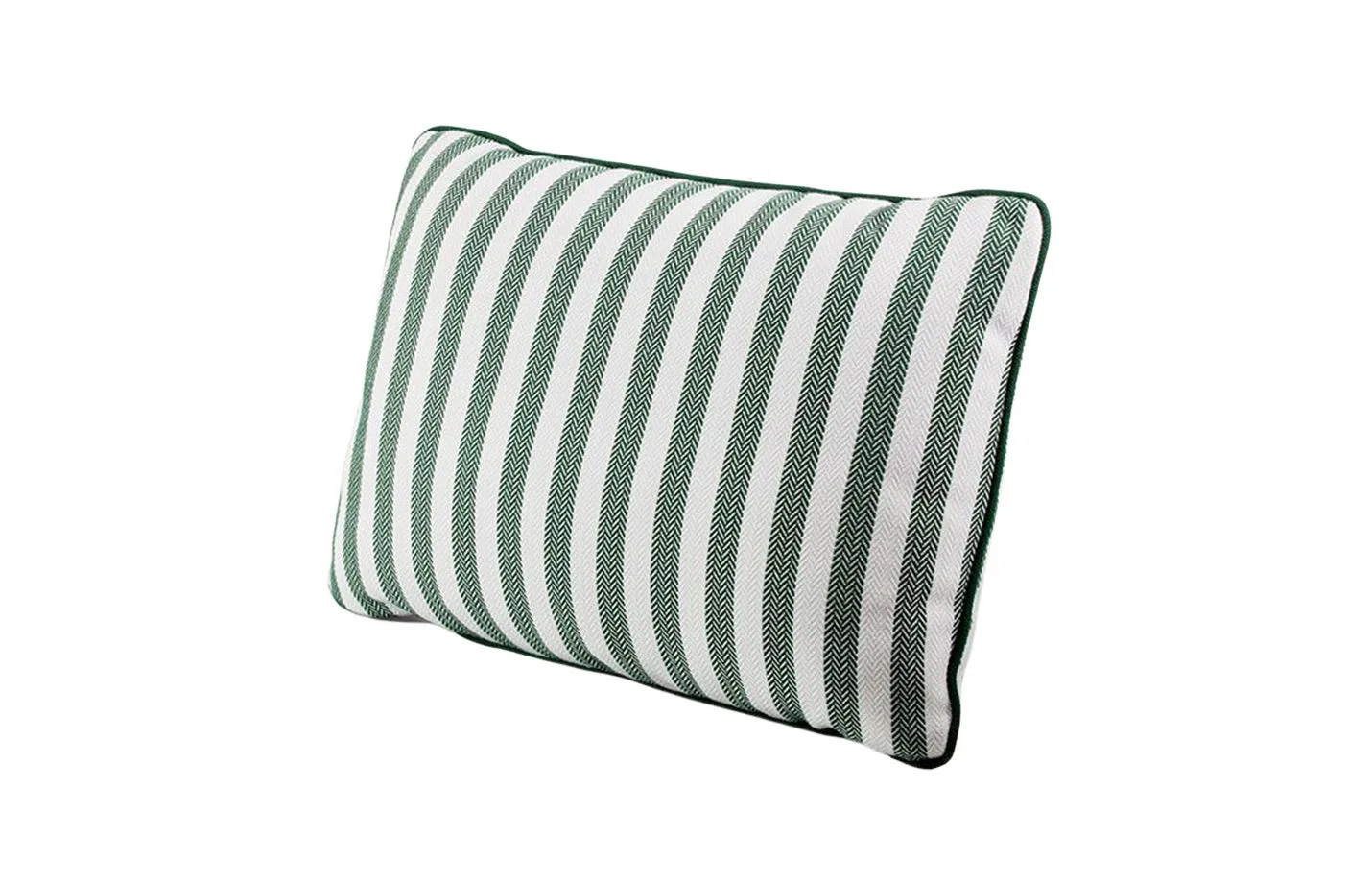 acrylic thin stripes classic green white piping green cushion
