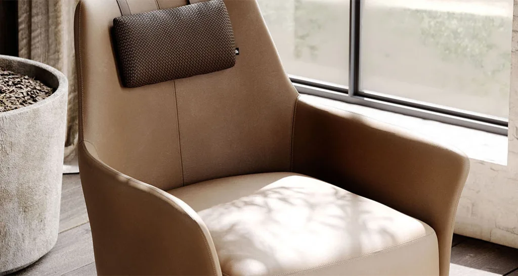Alexander armchair is a contemporary upholstered armchair with metal structure and upholstery and is suitable for contract and hospitality spaces.