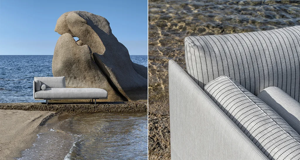 baia collection is a contemporary outdoor collection consisting mainly of modular sofa and made of aluminium,& leather material. baia collection is mainly suitable for contract and hospitality spaces.