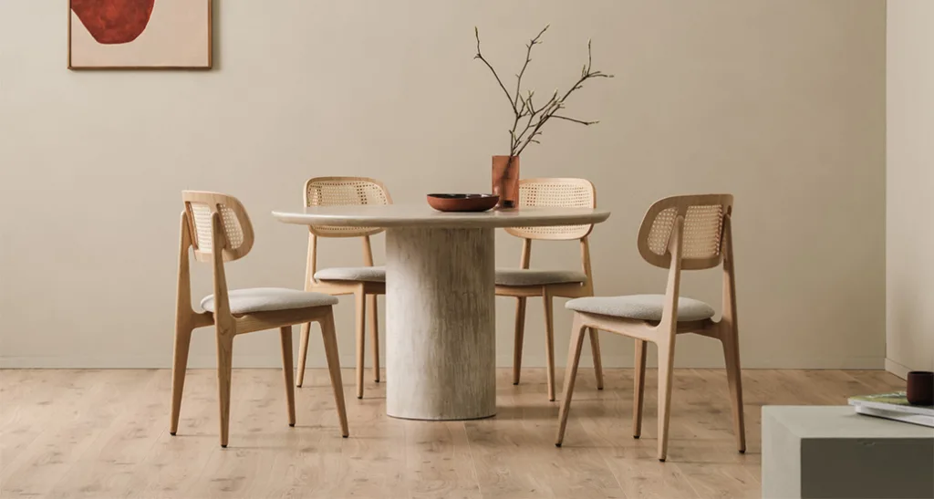 titus dining chair is a contemporary dining chair with rattan cane back and oak structure. titus is suitable for contract and hospitality contract projects.