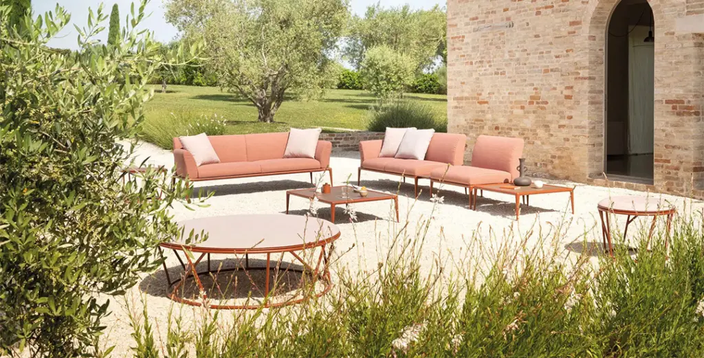new joint collection is a contemporary outdoor modular sofa with aluminium frame and is suitable for contract and hospitality spaces.