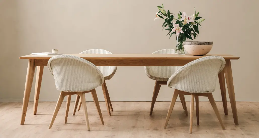 joe dining chair is a contemporary llyod loom dining chair with aluminium sear and oak frame and is suitable for contract and hospitality spaces.