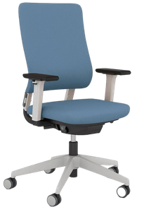 office task chair in blue seating fabric