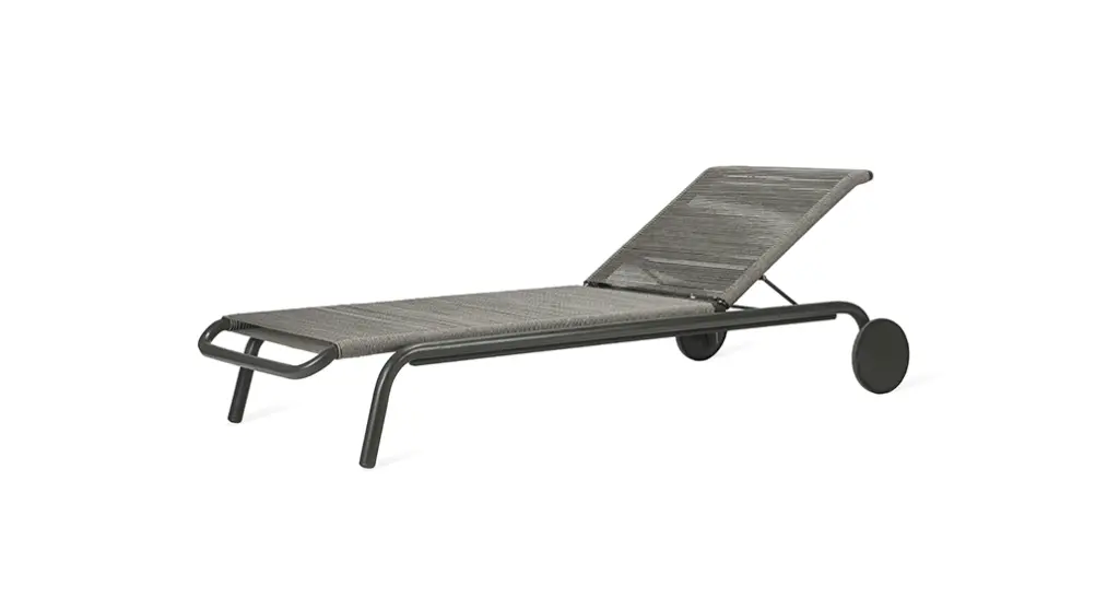 kodo sunlounger is a contemporary aluminium outdoor sunlounger with rope seat and suitable for contract and hospitality spaces.